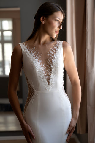 V-Neck Wedding Dress - Dresses Dioma