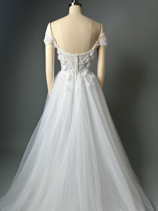 Luxury Floral Lace Wedding Dress A-line Off Shoulder
