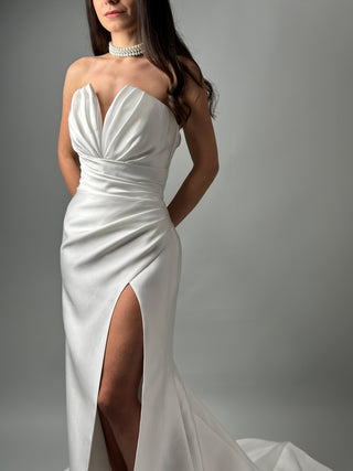 Elegant Mermaid Mikado Wedding Dress Belle - Dresses Dioma