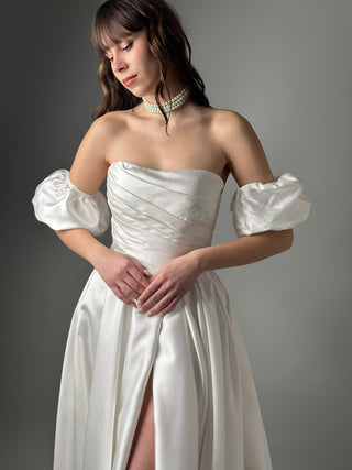 Elegant Classic Luxury Mikado A-line Wedding Dress Amelia - Dresses Dioma