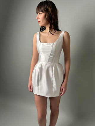 Short Simple Mikado Wedding Dress Jasmine