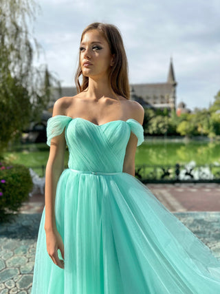 Fairy Ethereal Tulle Gown in Mint Green - In Stock - Dresses Dioma