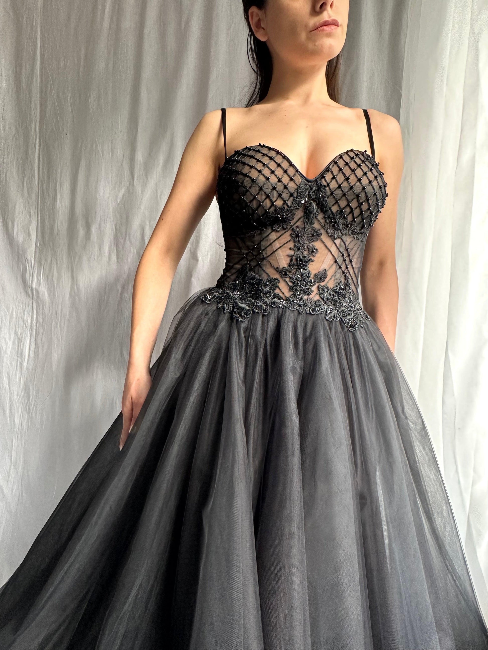 TULLE CORSET - Black