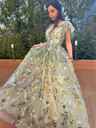 Botanical Elegance Gown - Dresses Dioma