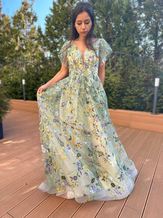 Botanical Elegance Gown - Dresses Dioma