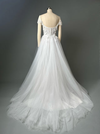 Luxury Floral Lace Wedding Dress A-line Off Shoulder