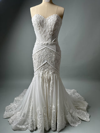 Floral Lace Gown with Long Sleeves and Mermaid silhouette