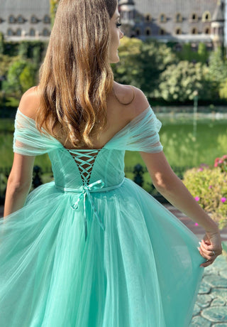 Fairy Ethereal Tulle Gown in Mint Green - In Stock - Dresses Dioma