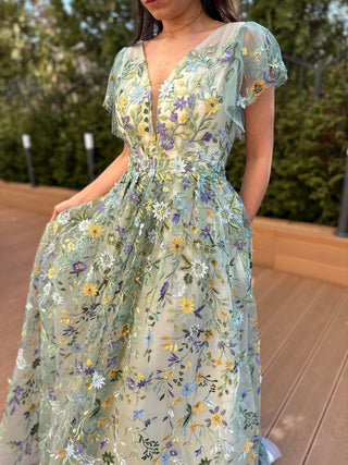 Botanical Elegance Gown - Dresses Dioma