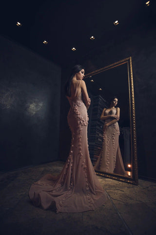 Enchanting Pink Lace Gown - Dresses Dioma