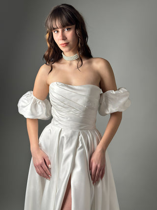Elegant Classic Luxury Mikado A-line Wedding Dress Amelia - Dresses Dioma
