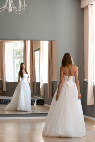 Strapless Corset Wedding Dress with Basque Waist Adelle