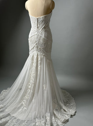 Floral Lace Gown with Long Sleeves and Mermaid silhouette