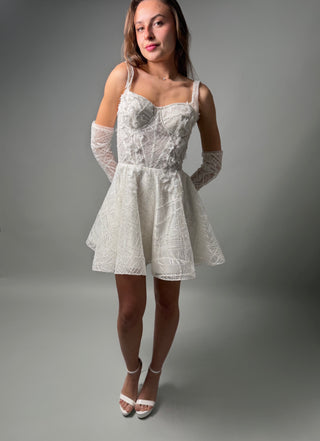 Short Lace A-line Wedding Dress Bridal Mini Daisy - Dresses Dioma