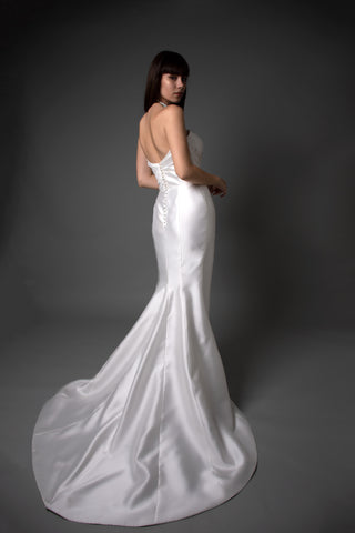 Elegant Mermaid Mikado Wedding Dress Belle with Detachable Train