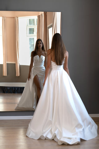 Elegant Mermaid Mikado Wedding Dress Belle with Detachable Train