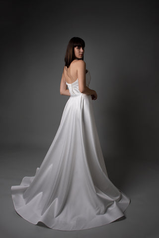 Elegant Mermaid Mikado Wedding Dress Belle with Detachable Train