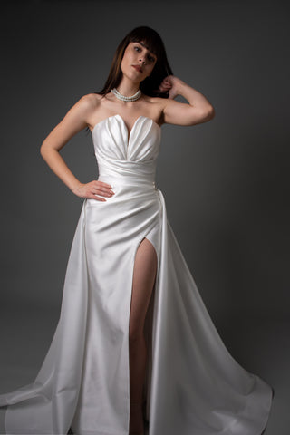 Elegant Mermaid Mikado Wedding Dress Belle with Detachable Train