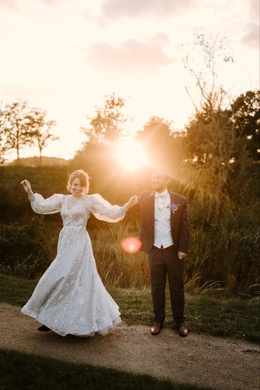 Celestial Unique Boho Wedding Dress in gray - Dresses Dioma