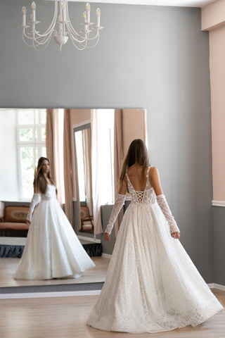 Modern Lace A-line Wedding Gown CELINE