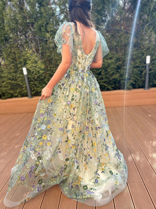 Botanical Elegance Gown - Dresses Dioma