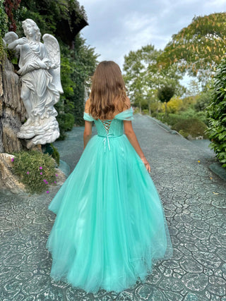 Fairy Ethereal Tulle Gown in Mint Green - In Stock - Dresses Dioma