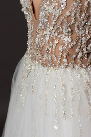 Sexy Open Back wedding dress deep V - Dresses Dioma