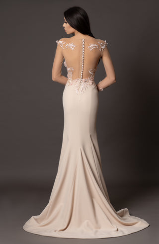 Elegant Beige Dress with Long Sleeves - Dresses Dioma