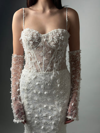 Modern Luxury Mermaid wedding gown Sienna long sleeves
