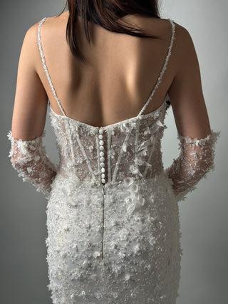 Modern Luxury Mermaid wedding gown Sienna long sleeves