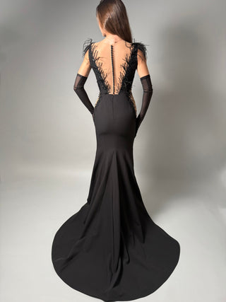 Black Lace Gothic Mermaid Gown Alternative - Dresses Dioma