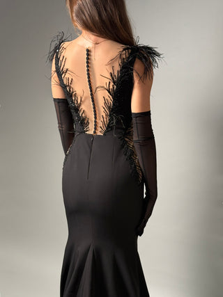 Black Lace Gothic Mermaid Gown Alternative - Dresses Dioma