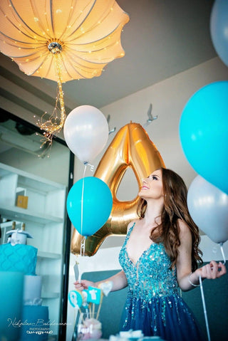 Unique Sexy Beaded Gown with Deep V Neck - Dresses Dioma