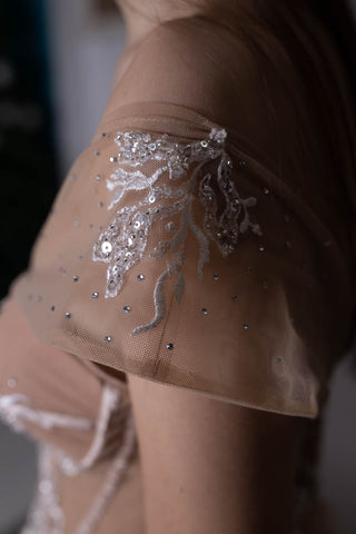 Lace Off The Shoulder Romantic Dress Tulle - Dresses Dioma