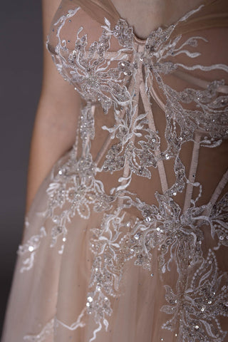Lace Off The Shoulder Romantic Dress Tulle - Dresses Dioma
