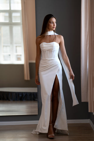 Sleek Crepe Mermaid Wedding Dress Katrine