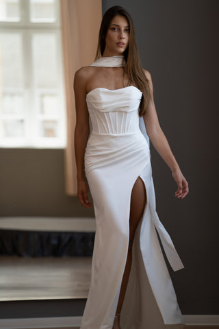 Sleek Crepe Mermaid Wedding Dress Katrine