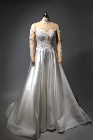 Modest Lace Wedding Dress Long Sleeve