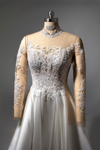Modest Lace Wedding Dress Long Sleeve