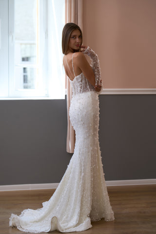 Modern Luxury Mermaid wedding gown Sienna long sleeves