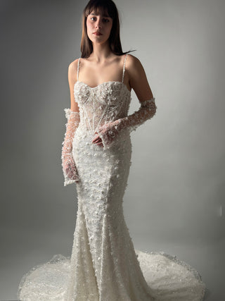 Modern Luxury Mermaid wedding gown Sienna long sleeves