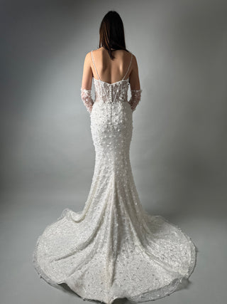 Modern Luxury Mermaid wedding gown Sienna long sleeves
