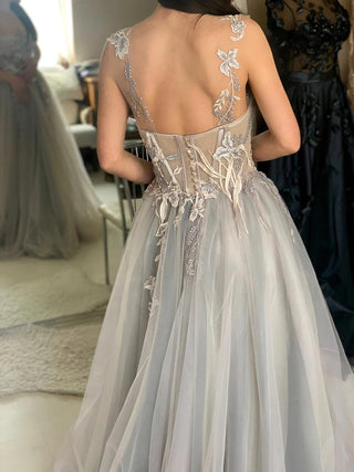 Whimsical Floral Embroidered Gown - Dresses Dioma