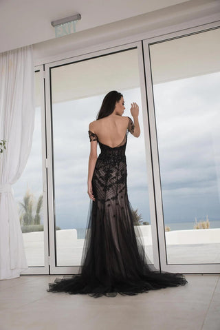 Black wedding dress low back - Dresses Dioma