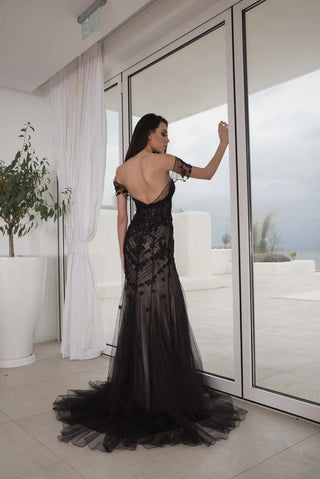 Black wedding dress low back - Dresses Dioma