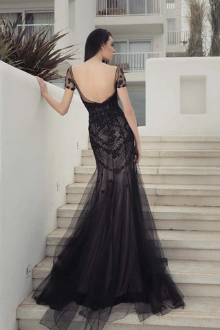 Black wedding dress low back - Dresses Dioma