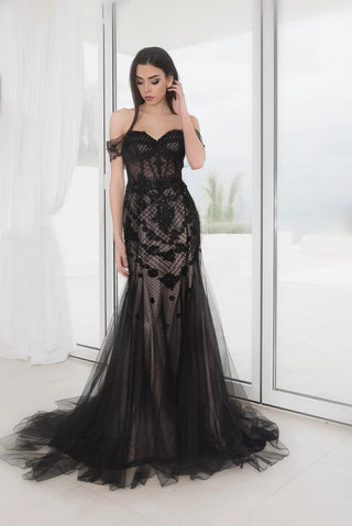 Black wedding dress low back - Dresses Dioma