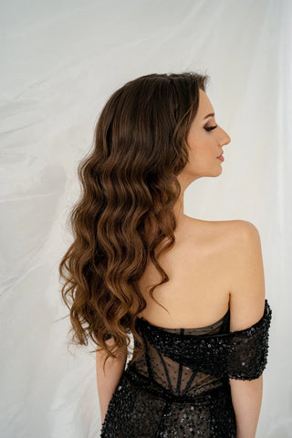 Black Gothic Mermaid Sparkly Lace Gown - Dresses Dioma