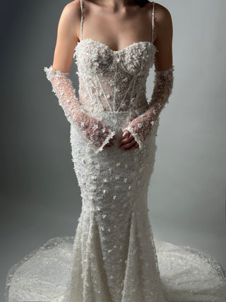 Modern Luxury Mermaid wedding gown Sienna long sleeves