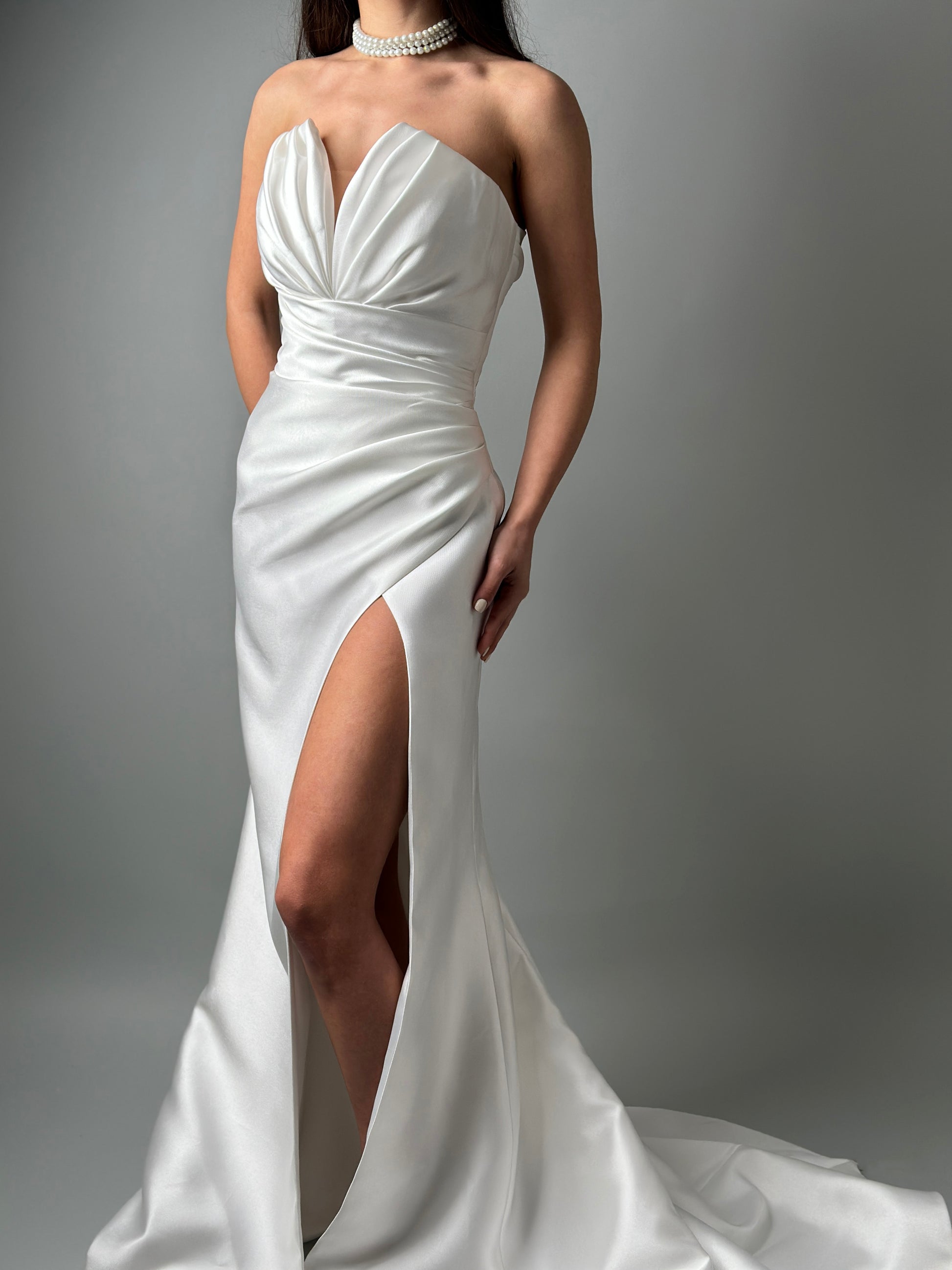 Elegant Mermaid Mikado Wedding Dress Belle - Dresses Dioma